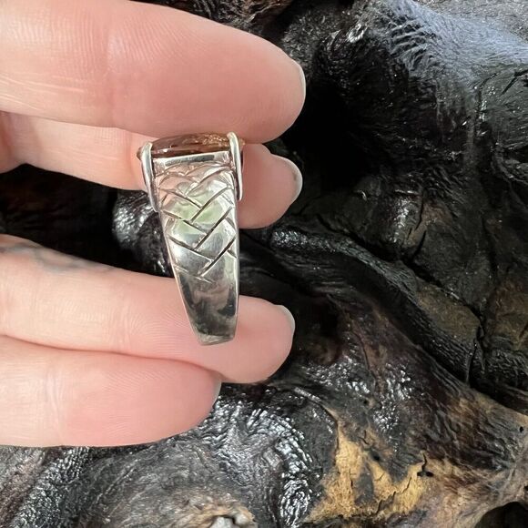 Vintage Clyde Duneier 5.21 ct Oval Checkerboard Cut Citrine Ring Size 7.5 925 - Picture 10 of 15